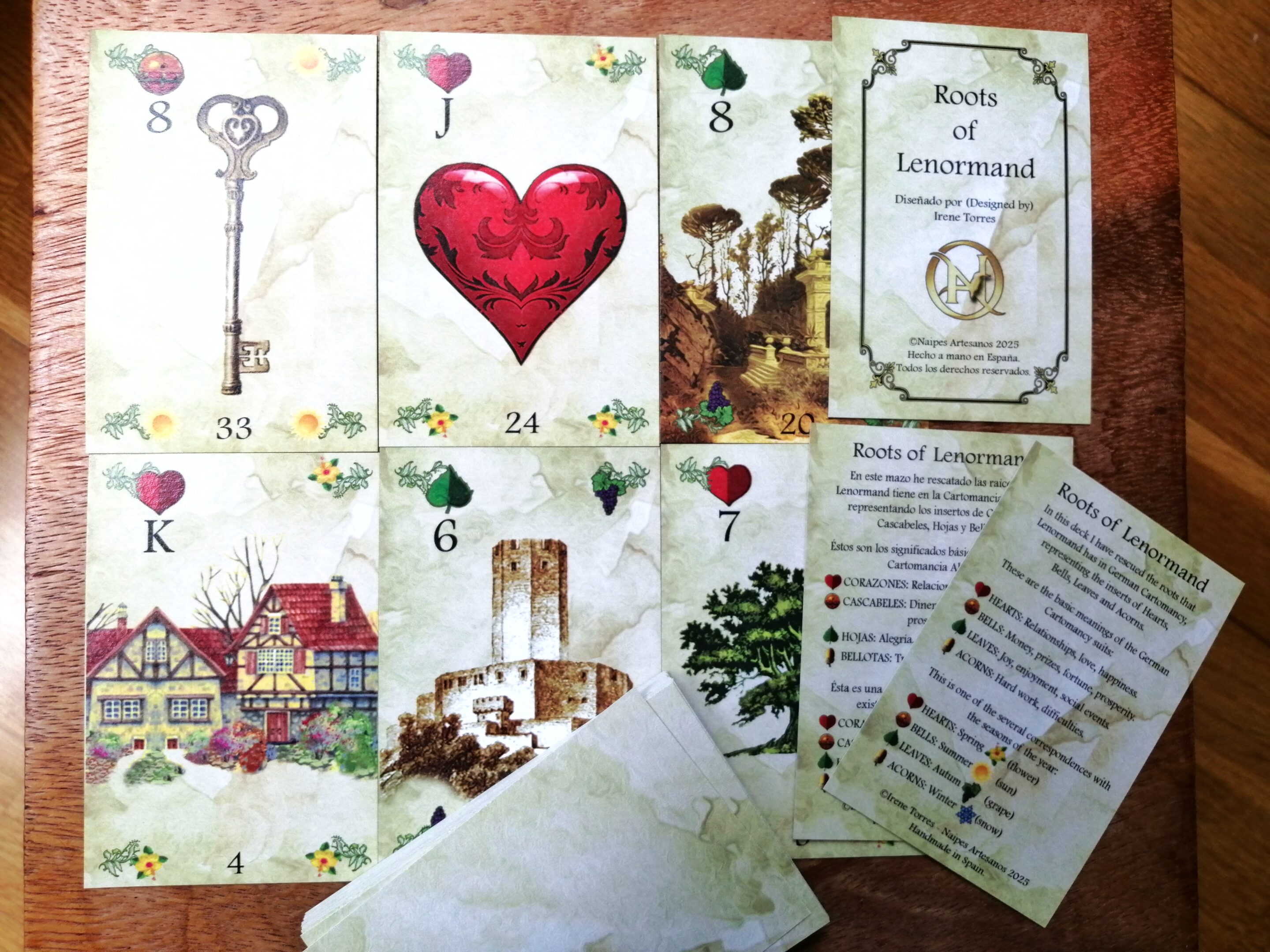 Roots of Lenormand de Naipes Artesanos cartas